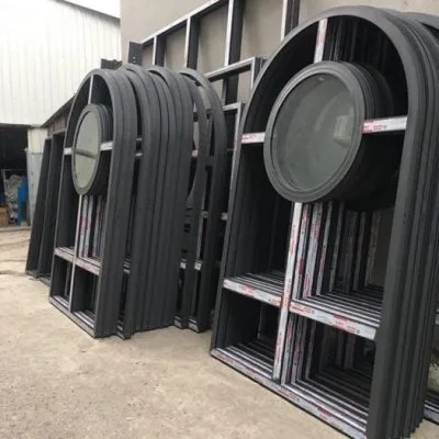 Vách nhôm uốn vòm nhôm Xingfa nhập khẩu màu đen