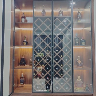 Tủ rượu cánh kính hệ nhôm 20×20
